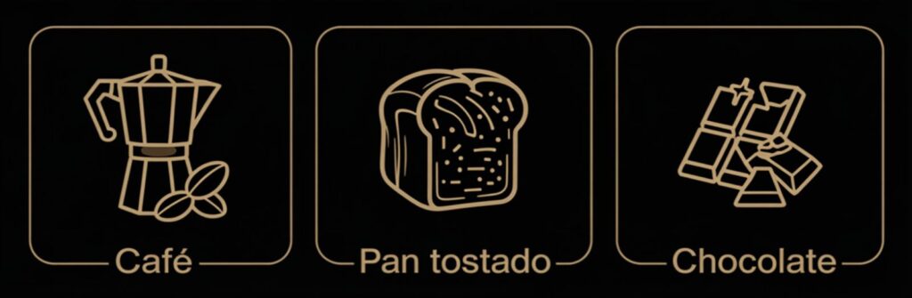 café pan tostado chocolate